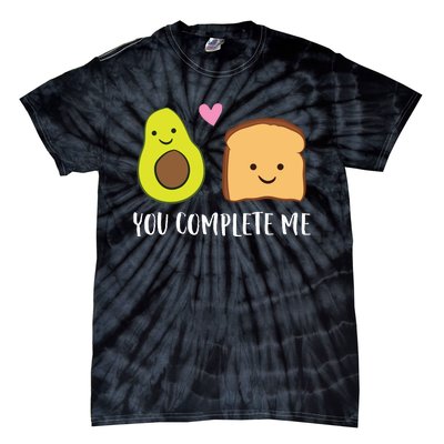 Avocado Toast You Complete Me Valentines Day Avocado Toast Tie-Dye T-Shirt