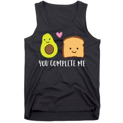 Avocado Toast You Complete Me Valentines Day Avocado Toast Tank Top