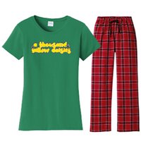 A Thousand Yellow Daisies Sticker Women's Flannel Pajama Set