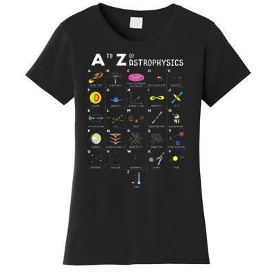 A To Z Funny Astronomy Lover Astrophysics Astronomer Gift Women's T-Shirt