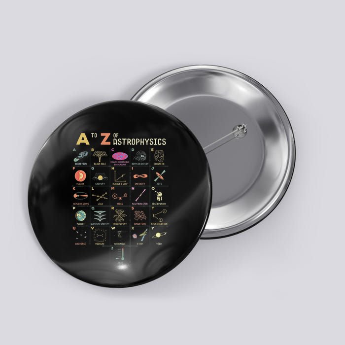 A To Z Astrophysics Funny Objects In Space Science Button