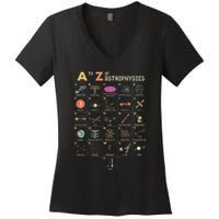 A To Z Astrophysics Funny Objects In Space Science Women's V-Neck T-Shirt
