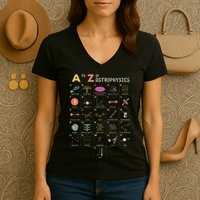 A To Z Astrophysics Funny Objects In Space Science Women's V-Neck T-Shirt