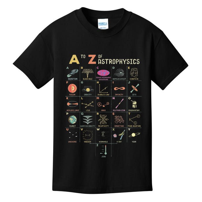 A To Z Astrophysics Funny Objects In Space Science Kids T-Shirt