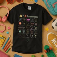 A To Z Astrophysics Funny Objects In Space Science Kids T-Shirt