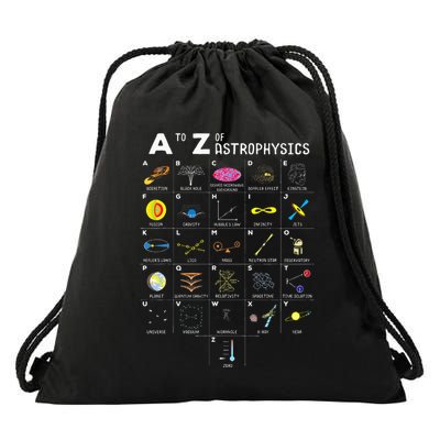 A To Z Funny Astronomy Lovers Astrophysics Astronomers Drawstring Bag