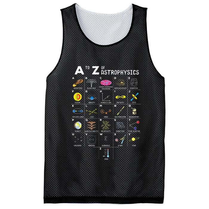 A To Z Funny Astronomy Lovers Astrophysics Astronomers Mesh Reversible Basketball Jersey Tank