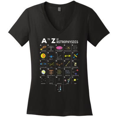 A To Z Funny Astronomy Lovers Astrophysics Astronomers Women's V-Neck T-Shirt
