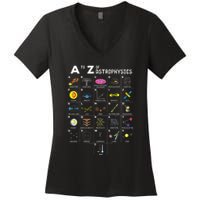 A To Z Funny Astronomy Lovers Astrophysics Astronomers Women's V-Neck T-Shirt