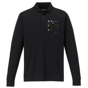 A To Z Funny Astronomy Lover Astrophysics Astronomer Gift Performance Long Sleeve Polo