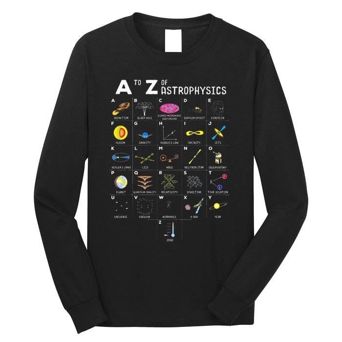 A To Z Funny Astronomy Lover Astrophysics Astronomer Gift Long Sleeve Shirt