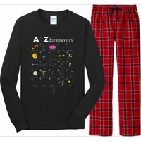 A To Z Funny Astronomy Lover Astrophysics Astronomer Gift Long Sleeve Pajama Set