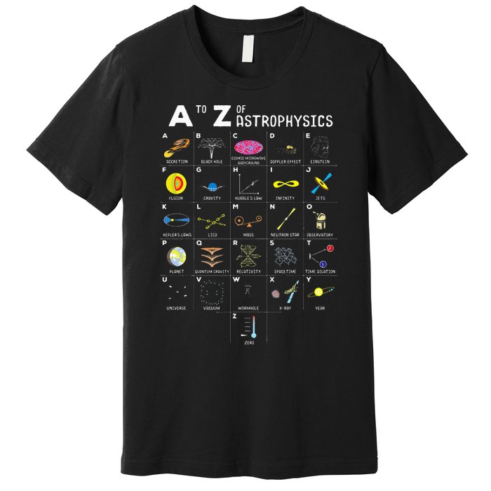 A To Z Funny Astronomy Lover Astrophysics Astronomer Gift Premium T-Shirt