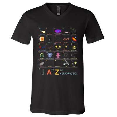 A To Z Funny Astronomy Lover Astrophysics Astronomer V-Neck T-Shirt