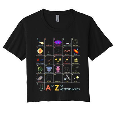 A To Z Funny Astronomy Lover Astrophysics Astronomer Women's Crop Top Tee