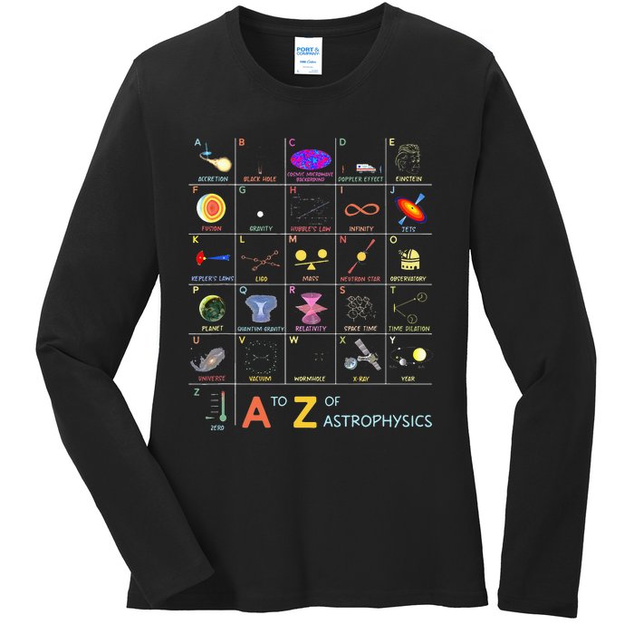 A To Z Funny Astronomy Lover Astrophysics Astronomer Ladies Long Sleeve Shirt