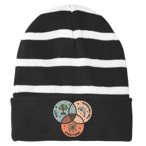 A To Z Funny Astronomy Lover Astrophysics Astronomer Striped Beanie with Solid Band