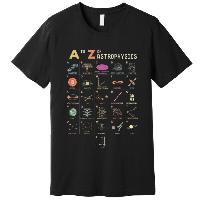 A To Z Astrophysics Funny Objects In Space Science Premium T-Shirt