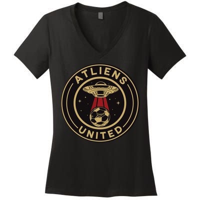 Atliens United 404 United Atlanta Soccer Fan Jersey Funny Women's V-Neck T-Shirt