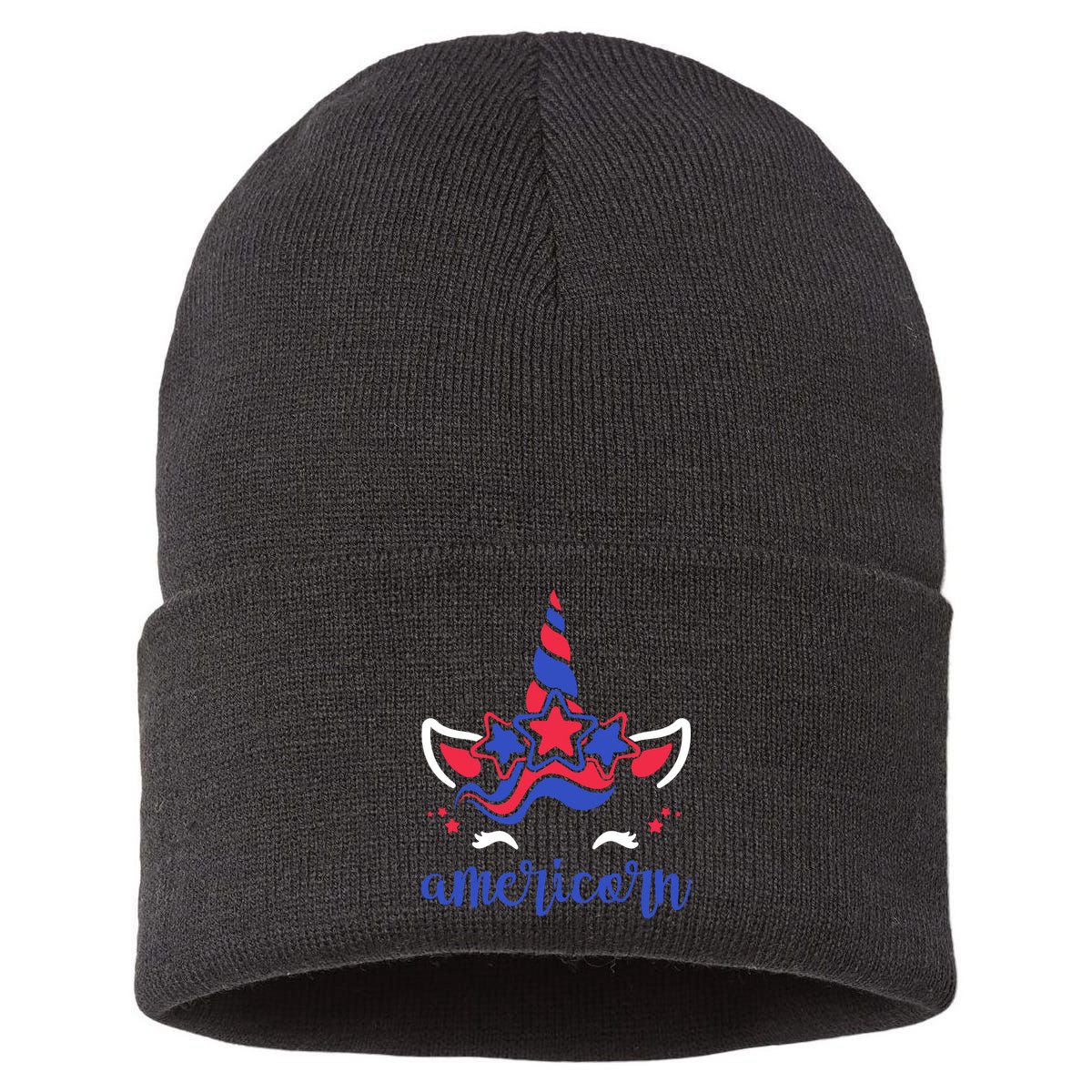 American Unicorn 4th Of July Sustainable Knit Beanie