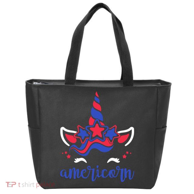 American Unicorn 4th Of July Zip Tote Bag
