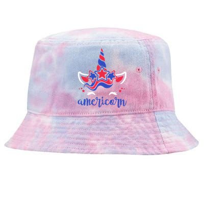 American Unicorn 4th Of July Tie-Dyed Bucket Hat