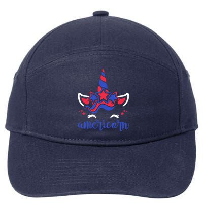 American Unicorn 4th Of July 7-Panel Snapback Hat