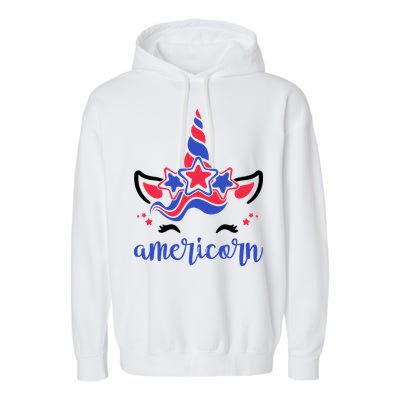 American Unicorn 4th Of July Garment-Dyed Fleece Hoodie