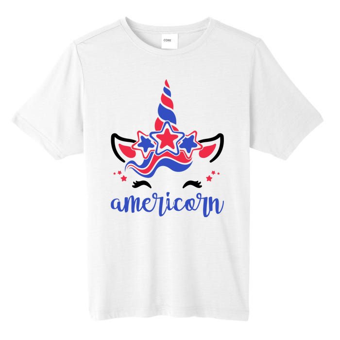 American Unicorn 4th Of July Tall Fusion ChromaSoft Performance T-Shirt