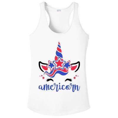American Unicorn 4th Of July Ladies PosiCharge Competitor Racerback Tank