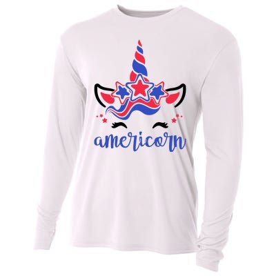 American Unicorn 4th Of July Cooling Performance Long Sleeve Crew