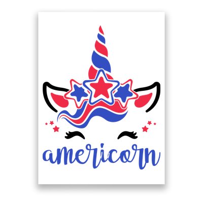 American Unicorn 4th Of July Poster