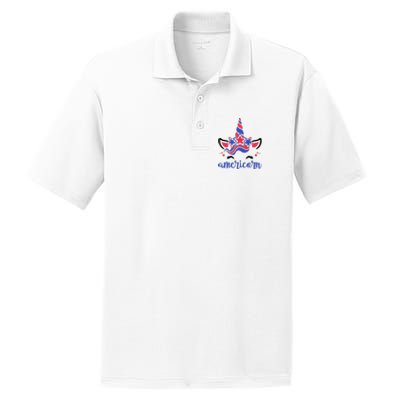 American Unicorn 4th Of July PosiCharge RacerMesh Polo