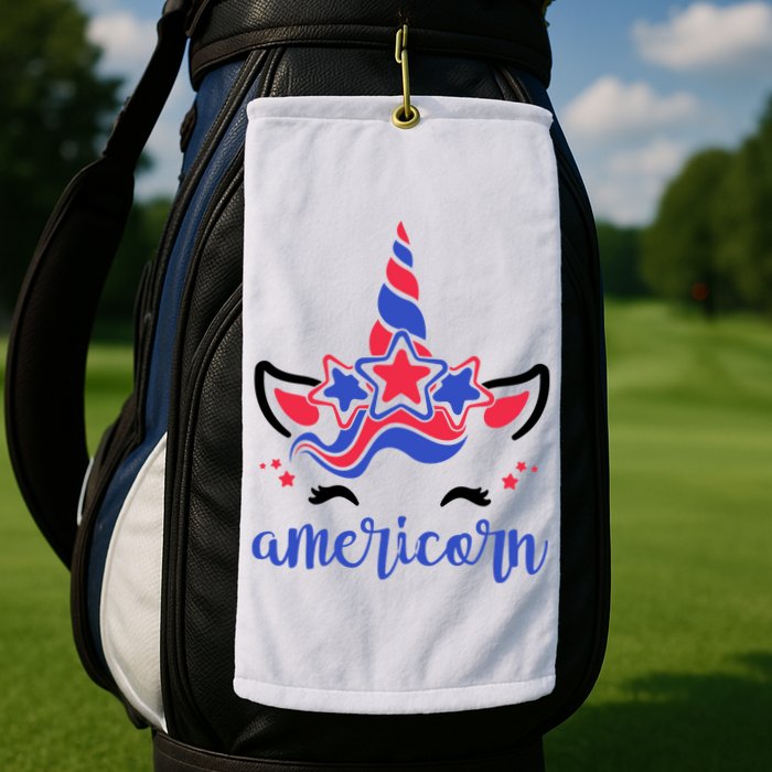 American Unicorn 4th Of July Golf Towel