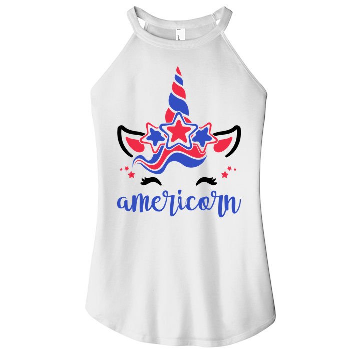 American Unicorn 4th Of July Women's Perfect Tri Rocker Tank