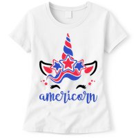 American Unicorn 4th Of July Womens T-Shirt
