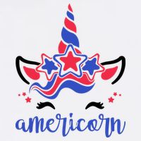 American Unicorn 4th Of July Womens T-Shirt