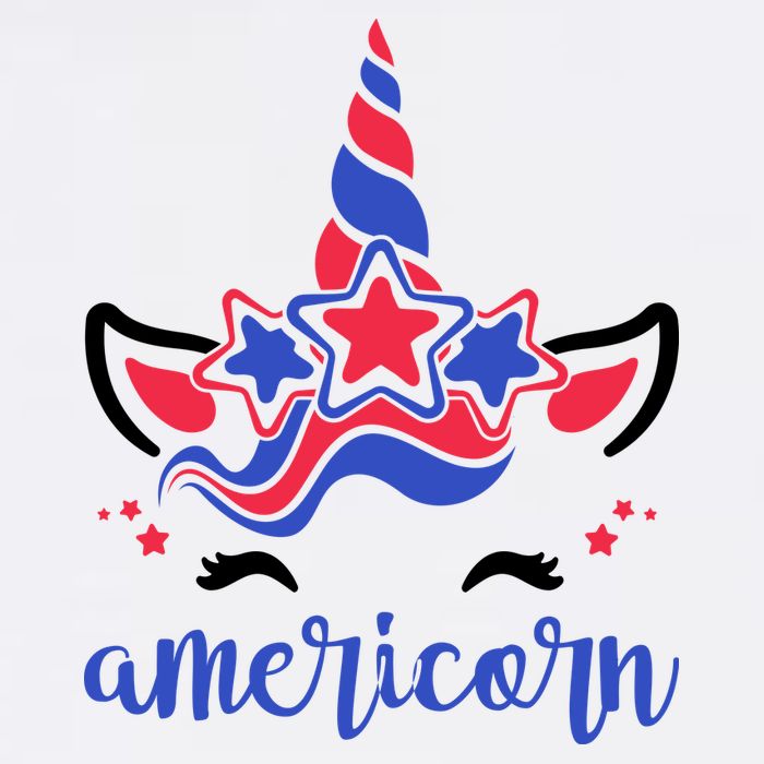 American Unicorn 4th Of July Womens T-Shirt