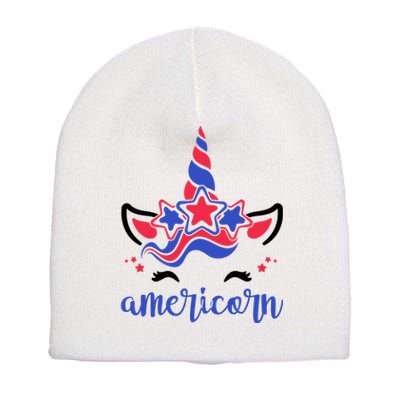 American Unicorn 4th Of July Short Acrylic Beanie