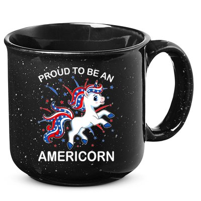 Americorn Unicorn 4th of July Girl Americorn Merica 15oz Campfire Ceramic Mug