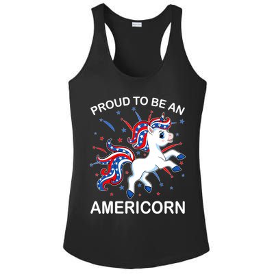 Americorn Unicorn 4th of July Girl Americorn Merica Ladies PosiCharge Competitor Racerback Tank