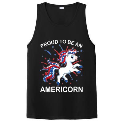 Americorn Unicorn 4th of July Girl Americorn Merica PosiCharge Competitor Tank