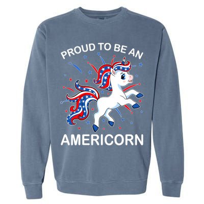 Americorn Unicorn 4th of July Girl Americorn Merica Garment-Dyed Sweatshirt