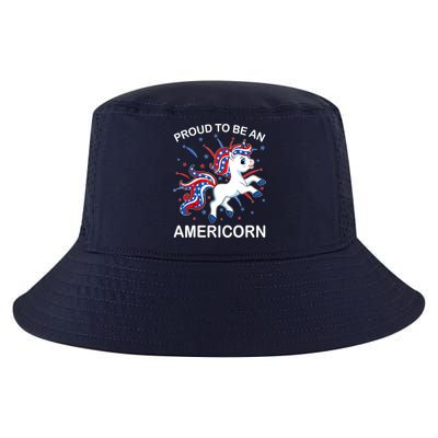 Americorn Unicorn 4th of July Girl Americorn Merica Cool Comfort Performance Bucket Hat