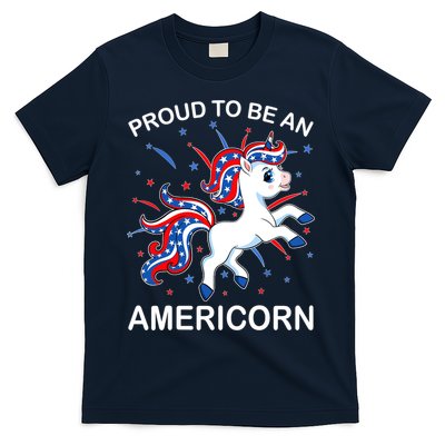 Americorn Unicorn 4th of July Girl Americorn Merica T-Shirt