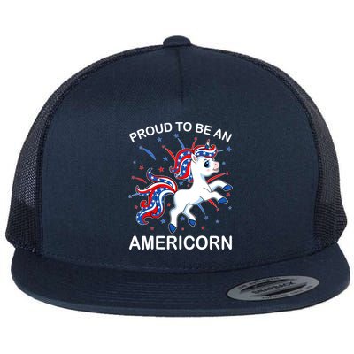 Americorn Unicorn 4th of July Girl Americorn Merica Flatbill Hat
