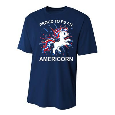 Americorn Unicorn 4th of July Girl Americorn Merica Youth Performance Sprint T-Shirt