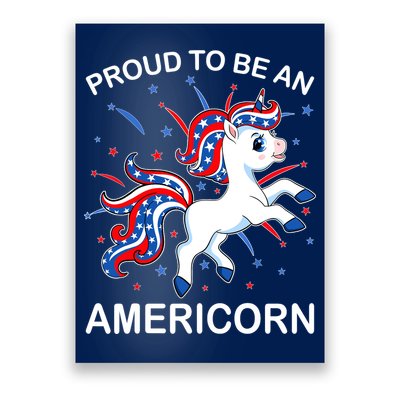 Americorn Unicorn 4th of July Girl Americorn Merica Poster