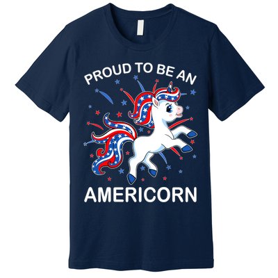 Americorn Unicorn 4th of July Girl Americorn Merica Premium T-Shirt