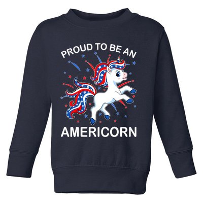 Americorn Unicorn 4th of July Girl Americorn Merica Toddler Sweatshirt
